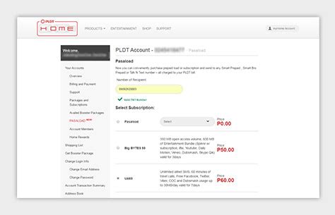 How To Pasaload Using PLDT Home ID .